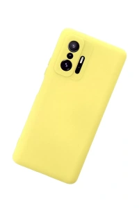 Xiaomi Mi 11T Pro Kılıf Nano içi Kadife Silikon - Sarı