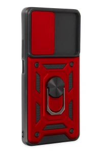 Xiaomi Mi 11T Pro Kılıf Pars Lens Yüzüklü Silikon - Kırmızı