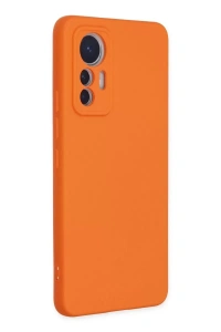 Xiaomi Mi 12 Lite Kılıf Nano içi Kadife Silikon - Turuncu