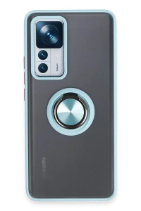 Xiaomi Mi 12T Pro Kılıf Montreal Yüzüklü Silikon Kapak - Buz Mavi