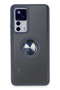 Xiaomi Mi 12T Pro Kılıf Montreal Yüzüklü Silikon Kapak - Lacivert