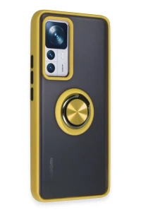 Xiaomi Mi 12T Pro Kılıf Montreal Yüzüklü Silikon Kapak - Sarı