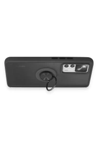 Xiaomi Mi 12T Pro Kılıf Montreal Yüzüklü Silikon Kapak - Siyah