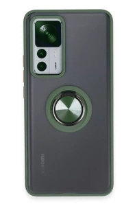 Xiaomi Mi 12T Pro Kılıf Montreal Yüzüklü Silikon Kapak - Yeşil