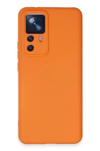 Xiaomi Mi 12T Pro Kılıf Nano içi Kadife Silikon - Turuncu
