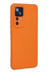 Xiaomi Mi 12T Pro Kılıf Nano içi Kadife Silikon - Turuncu