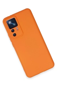 Xiaomi Mi 12T Pro Kılıf Nano içi Kadife Silikon - Turuncu