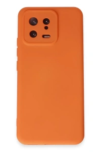 Xiaomi Mi 13 Kılıf Nano içi Kadife Silikon - Turuncu