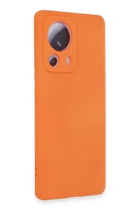 Xiaomi Mi 13 Lite Kılıf Nano içi Kadife Silikon - Turuncu