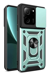 Xiaomi Mi 13T Pro Kılıf Pars Lens Yüzüklü Silikon - Yeşil