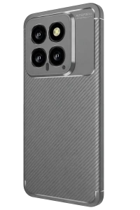Xiaomi Mi 14T Kılıf Auto Focus Karbon Kapak - Gri