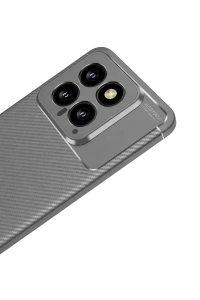 Xiaomi Mi 14T Kılıf Auto Focus Karbon Kapak - Gri