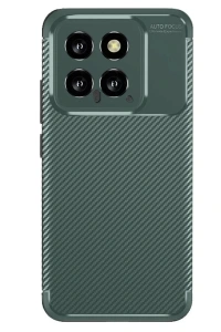 Xiaomi Mi 14T Kılıf Auto Focus Karbon Kapak - Koyu Yeşil