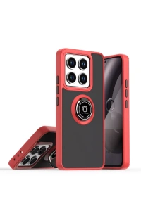 Xiaomi Mi 14T Montreal Yüzüklü Silikon Kapak - Kırmızı