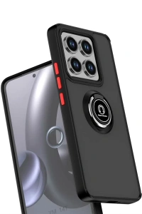 Xiaomi Mi 14T Montreal Yüzüklü Silikon Kapak - Kırmızı