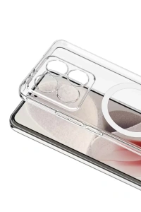 Xiaomi Mi 14T Pro Combo Sert Şeffaf Magsafe Kapak - Şeffaf
