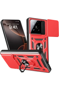 Xiaomi Mi 15T Pars Lens Yüzüklü Silikon - Kırmızı