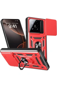 Xiaomi Mi 15T Pars Lens Yüzüklü Silikon - Kırmızı