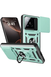 Xiaomi Mi 15T Pars Lens Yüzüklü Silikon - Yeşil