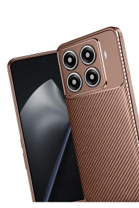 Xiaomi Mi 15T Pro Auto Focus Karbon Kapak - Kahverengi