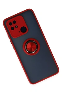 Xiaomi Poco C40 Kılıf Montreal Yüzüklü Silikon Kapak - Kırmızı