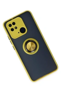 Xiaomi Poco C40 Kılıf Montreal Yüzüklü Silikon Kapak - Sarı