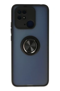 Xiaomi Poco C40 Kılıf Montreal Yüzüklü Silikon Kapak - Siyah
