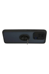 Xiaomi Poco C40 Kılıf Montreal Yüzüklü Silikon Kapak - Siyah