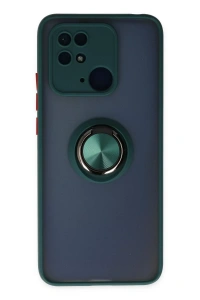 Xiaomi Poco C40 Kılıf Montreal Yüzüklü Silikon Kapak - Yeşil