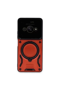 Xiaomi Poco C61 Kılıf Joy Lens Standlı Kapak - Kırmızı