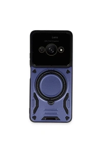 Xiaomi Poco C61 Kılıf Joy Lens Standlı Kapak - Lacivert