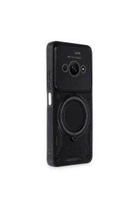 Xiaomi Poco C61 Kılıf Joy Lens Standlı Kapak - Siyah