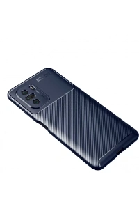 Xiaomi Poco F3 Kılıf Auto Focus Karbon Kapak - Lacivert