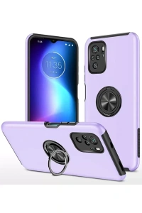 Xiaomi Poco F3 Kılıf Elit Yüzüklü Kapak - Mor