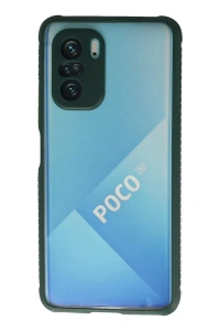 Xiaomi Poco F3 Kılıf Miami Şeffaf Silikon - Koyu Yeşil