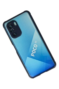 Xiaomi Poco F3 Kılıf Miami Şeffaf Silikon - Lacivert