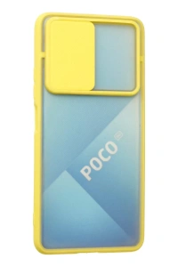 Xiaomi Poco F3 Kılıf Palm Buzlu Kamera Sürgülü Silikon - Sarı