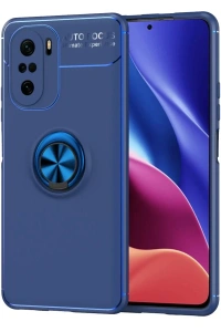 Xiaomi Poco F3 Kılıf Range Yüzüklü Silikon - Mavi