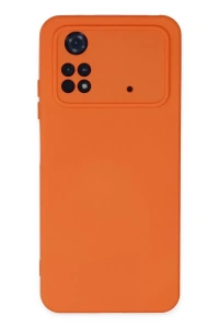 Xiaomi Poco M4 Pro 4G Kılıf Nano içi Kadife Silikon - Turuncu