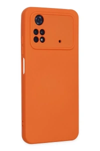Xiaomi Poco M4 Pro 4G Kılıf Nano içi Kadife Silikon - Turuncu