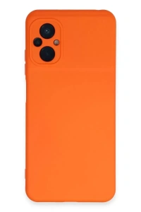 Xiaomi Poco M5 Kılıf Nano içi Kadife Silikon - Turuncu