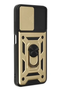 Xiaomi Poco M5 Kılıf Pars Lens Yüzüklü Silikon - Gold