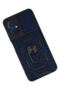 Xiaomi Poco M5 Kılıf Pars Lens Yüzüklü Silikon - Lacivert
