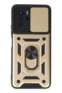 Xiaomi Poco X3 GT Kılıf Pars Lens Yüzüklü Silikon - Gold