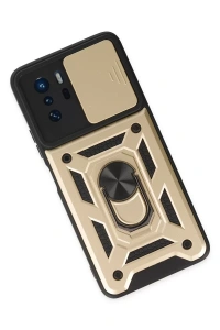 Xiaomi Poco X3 GT Kılıf Pars Lens Yüzüklü Silikon - Gold