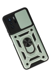 Xiaomi Poco X3 GT Kılıf Pars Lens Yüzüklü Silikon - Yeşil