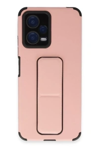 Xiaomi Poco X5 5G Kılıf Mega Standlı Silikon - Pudra