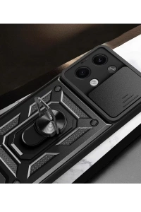 Xiaomi Poco X6 Kılıf Pars Lens Yüzüklü Silikon - Gold