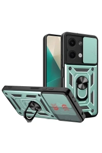 Xiaomi Poco X6 Kılıf Pars Lens Yüzüklü Silikon - Yeşil