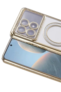 Xiaomi Poco X6 Pro Joke Simli Magneticsafe Kılıf - Gold